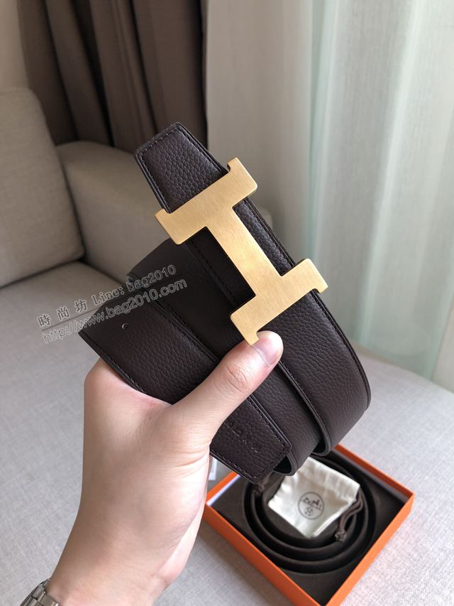 Hermes皮帶 官網同步 38MM 荔枝紋牛皮 愛馬仕男士腰帶  xfp2088
